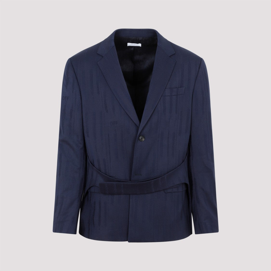 Off-White Blue Wool Shibori Relaxed Jacket