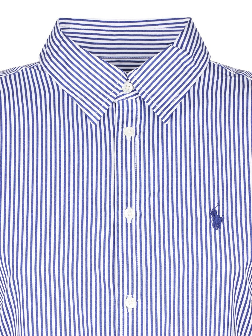 Polo Ralph Lauren Vertical Stripe Woven-Shirt Dress With Flared Skirt