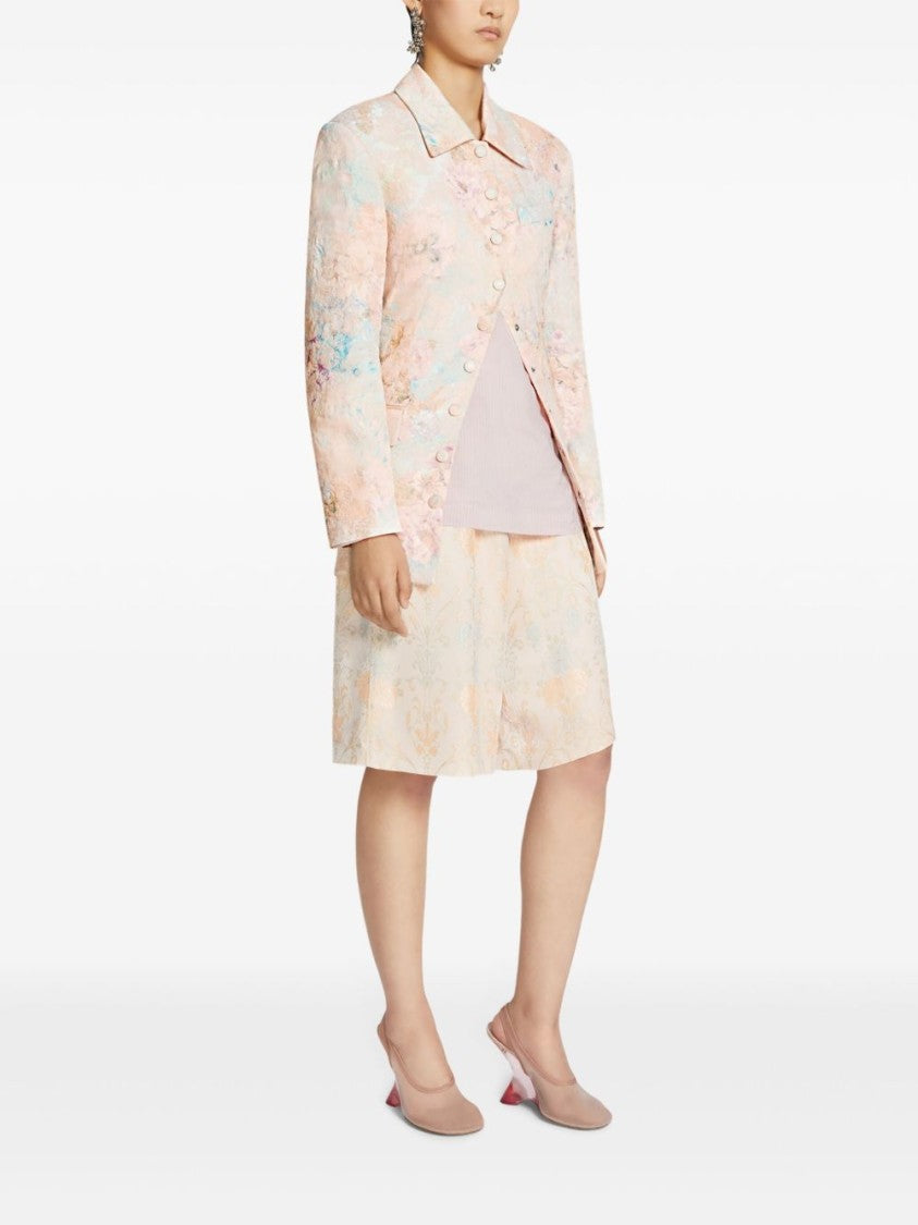 Dries Van Noten Floral-Patterned Jacket With Classic Collar And Multiple Pockets