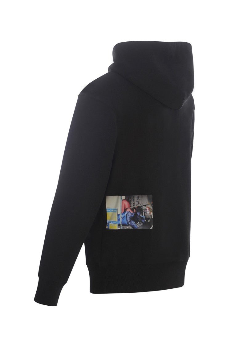 Diesel Black Cotton Printed Hoodie