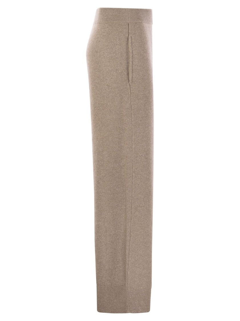 Brunello Cucinelli English Rib Cashmere And Viscose Knit Trousers