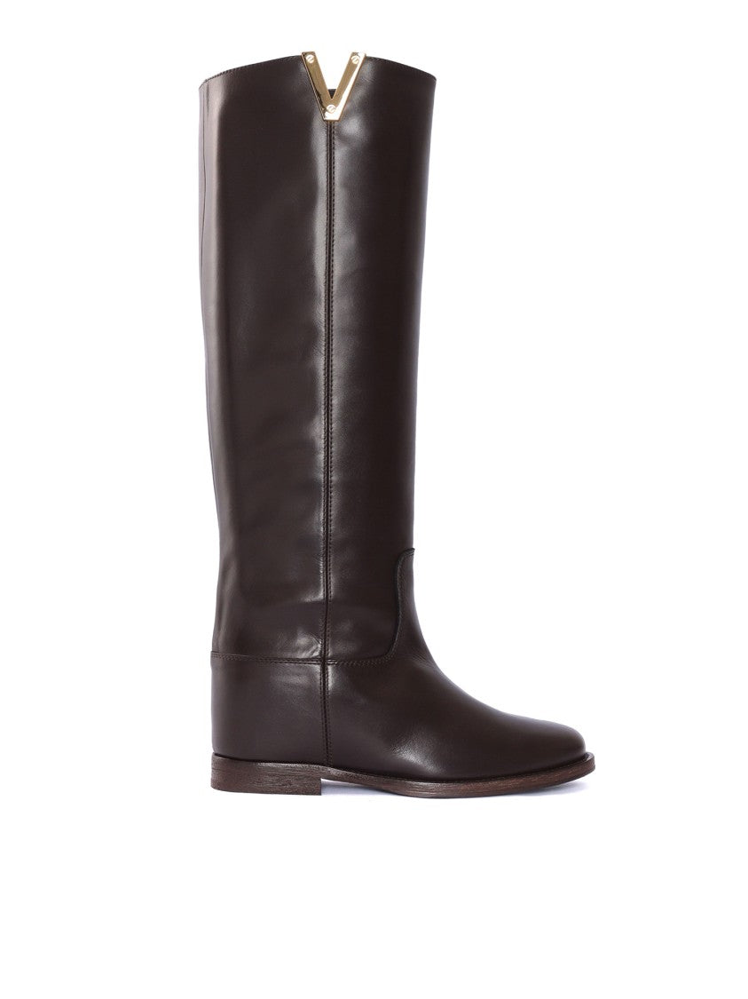 Via Roma 15 Pointed Toe Premium Leather Boots