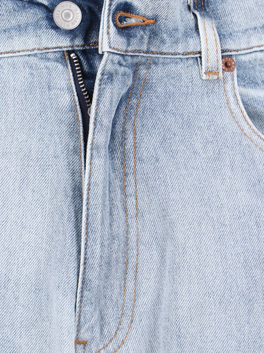 Mm6 By Maison Margiela Light Blue Distressed Straight-Leg Jeans