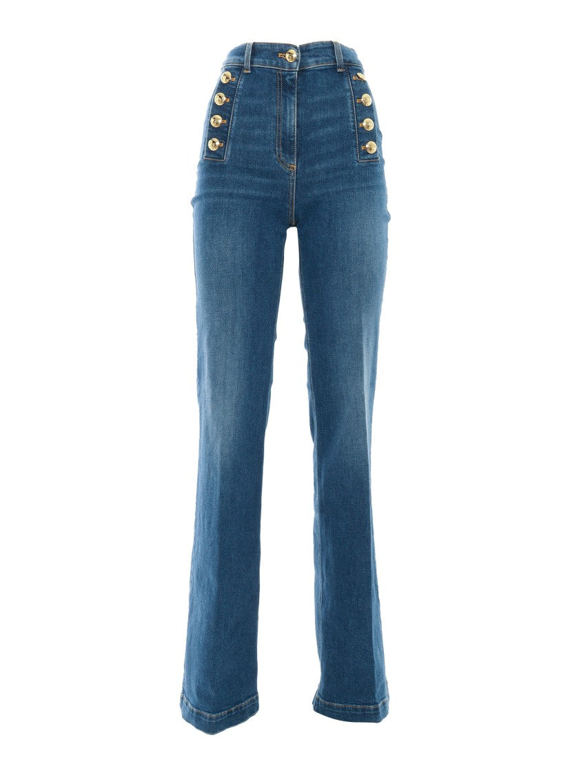 Elisabetta Franchi High-Waisted Flared Jeans