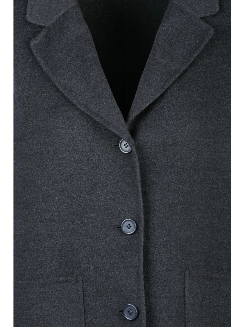 Emme By Marella Grey Polyester-Blend Coat