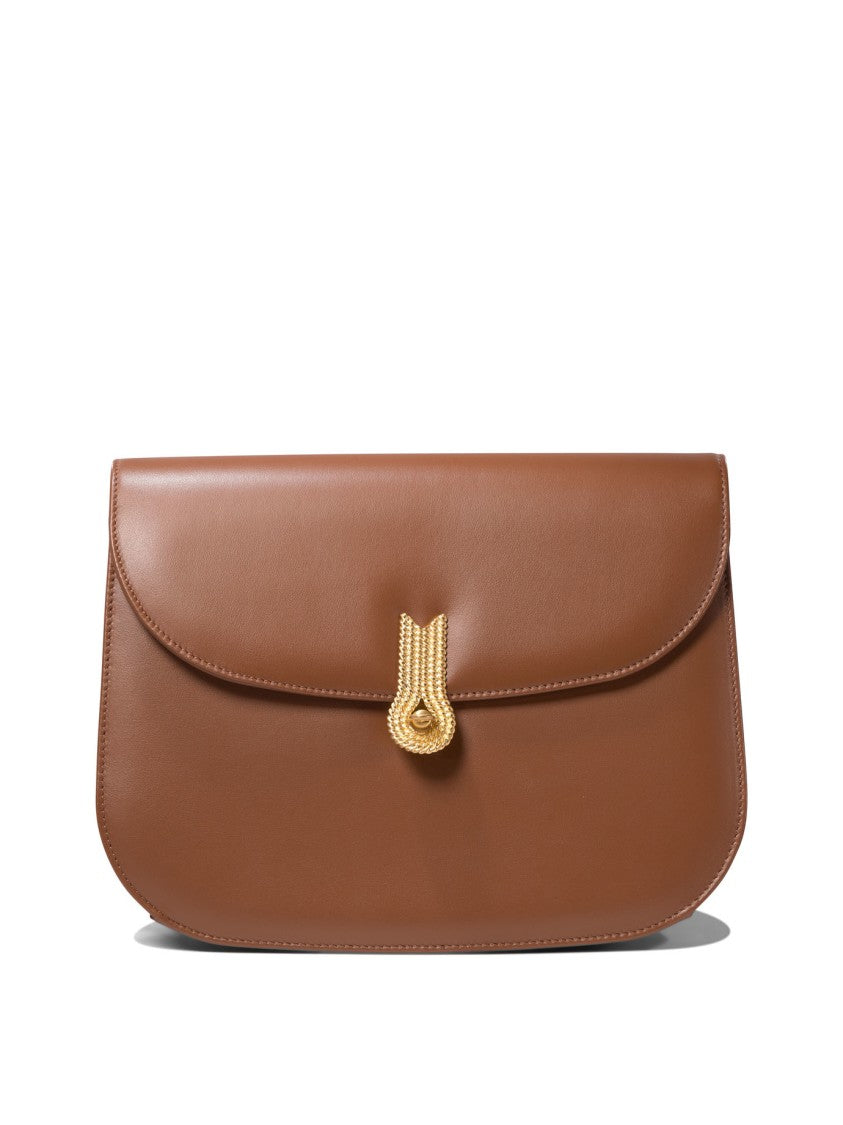 Amato Daniele Structured Brown Leather Shoulder Bag