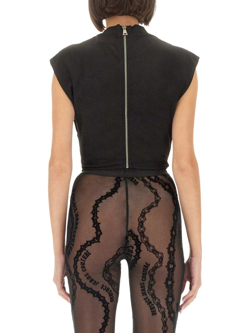 Versace Jeans Couture Slim-Fit Top With Contrasting Logo Detail