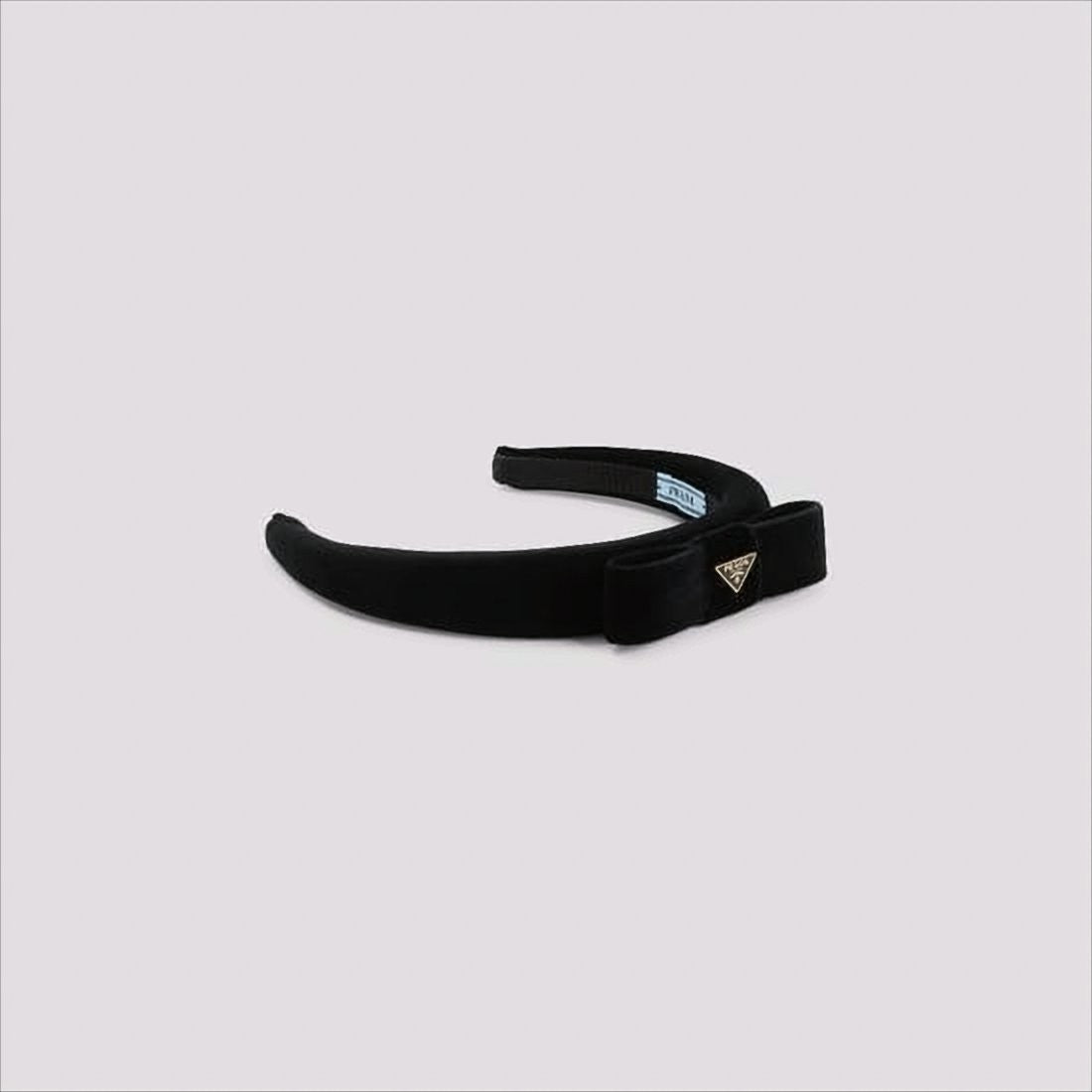 Prada Cotton Black Headband With Elegant Bow Detail