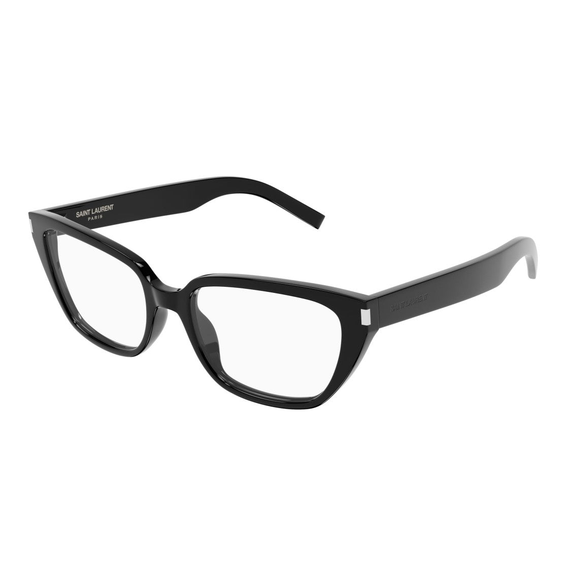 Saint Laurent Rectangular Frame Eyeglasses With Subtle Silver Accents
