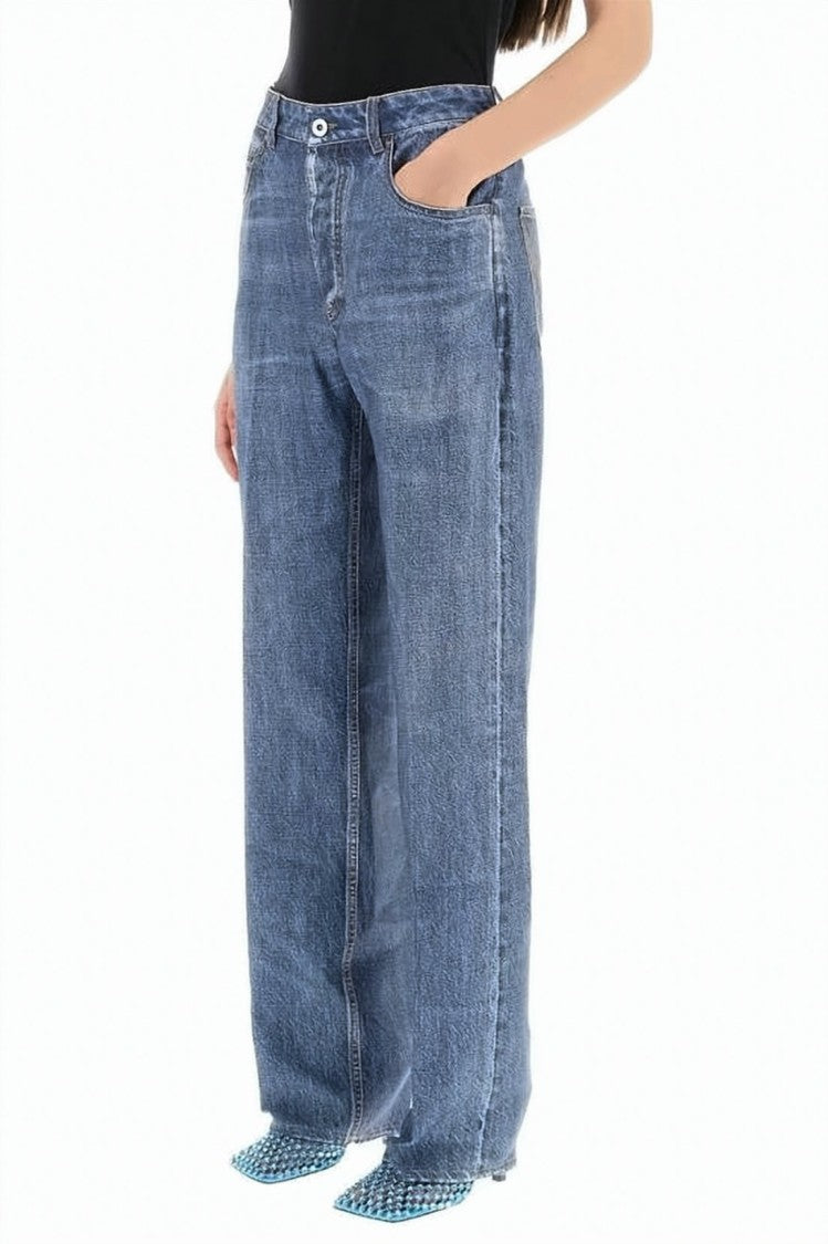 Bottega Veneta Straight-Leg Denim Pants With Subtle Fading