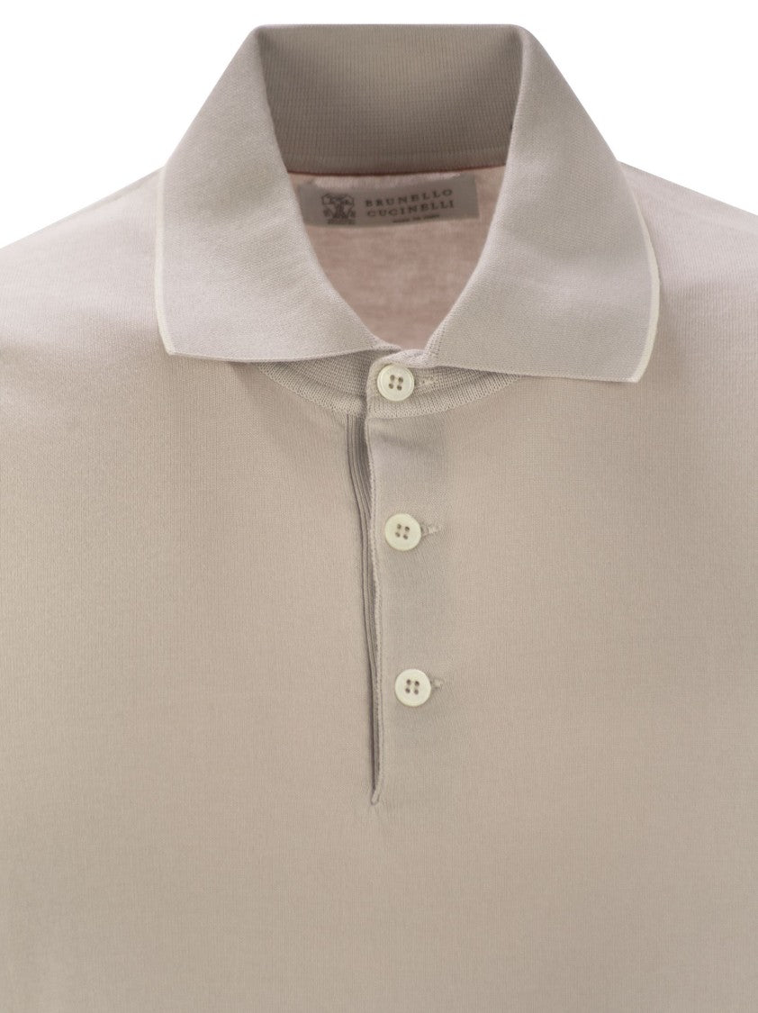 Brunello Cucinelli Lightweight Cotton Knit Polo Shirt