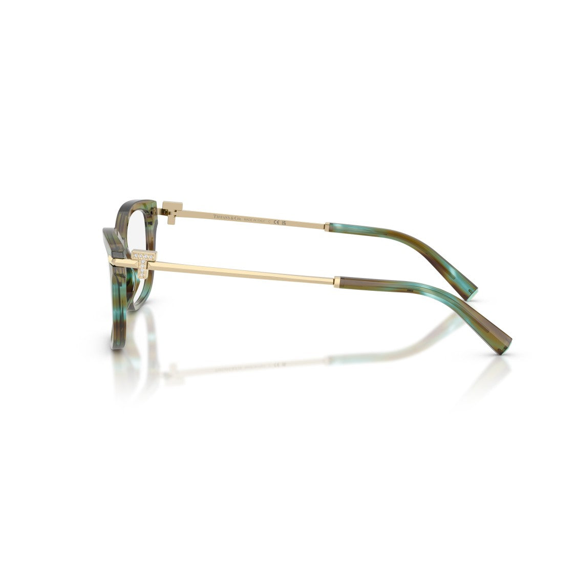 Tiffany & Co. Rectangular Acetate Eyeglasses With Metallic Temples