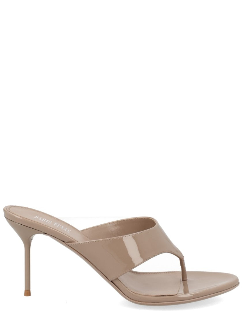 Paris Texas Lidia Glossy Calf Leather Thong Sandals