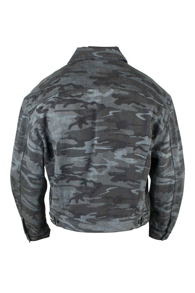 Balenciaga Camouflage Pattern Denim Jacket With Button Closure