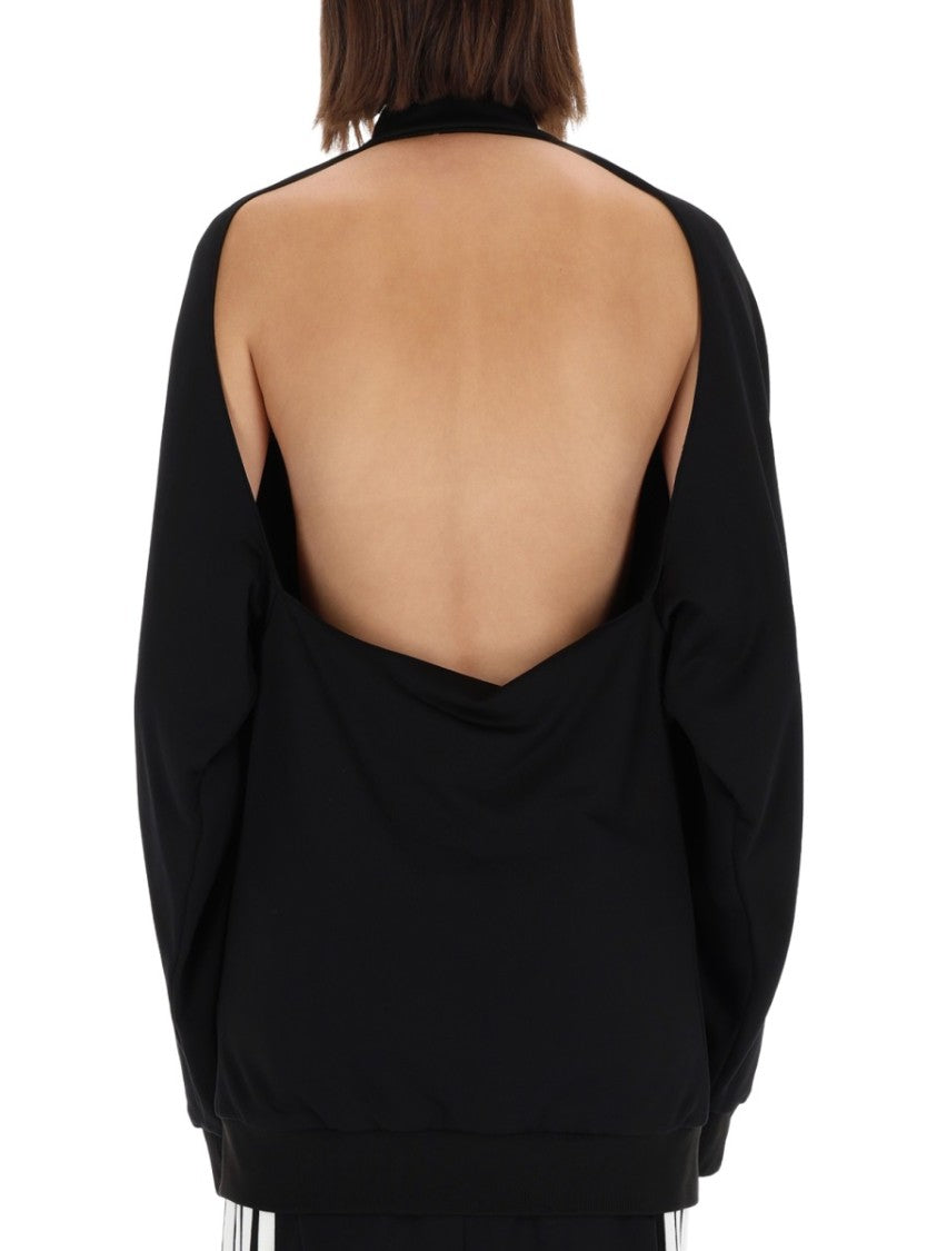 Balenciaga Front Zip Open Back Sweatshirt