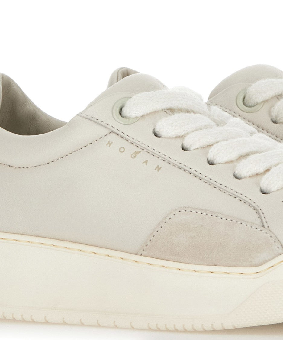 Hogan Minimalist White Leather Sneakers