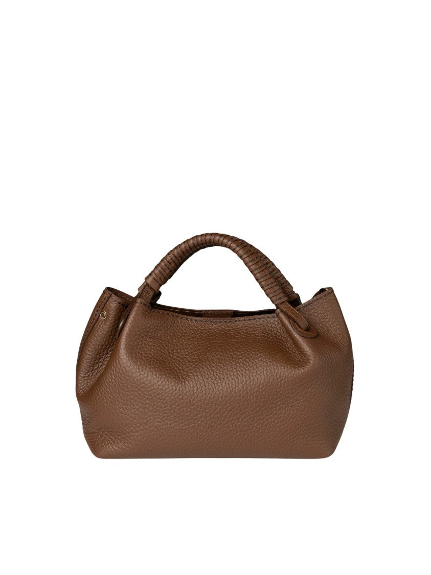 Visona` Queen Medium Textured Brown Leather Handbag