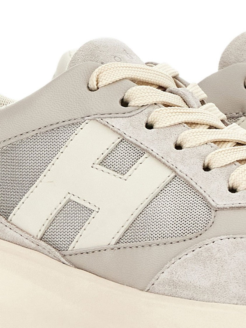Hogan Sole Sneakers With Suede And Mesh Panels