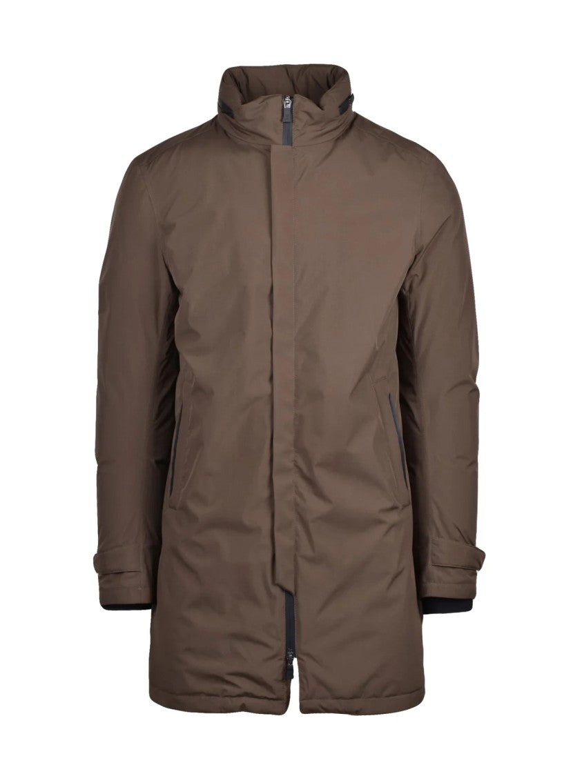 Herno Jacket With Concealed Hood And Minimalist Design