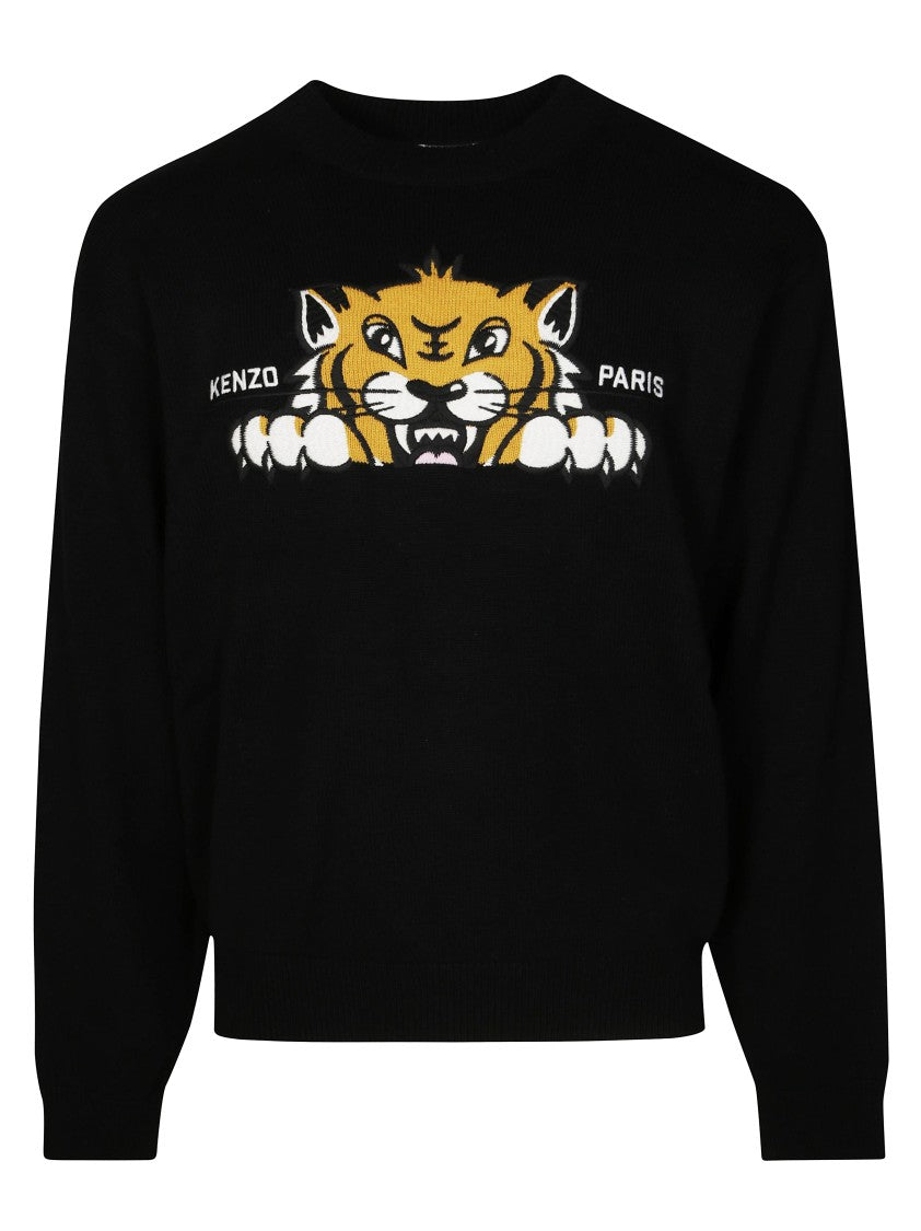 Kenzo Knit Sweater With Bold Tiger Graphic