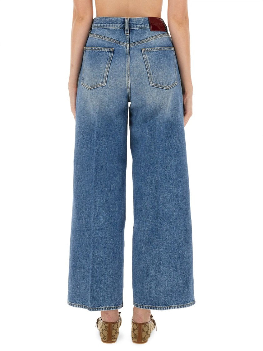 Gucci Relaxed Cropped Wide-Leg Jeans