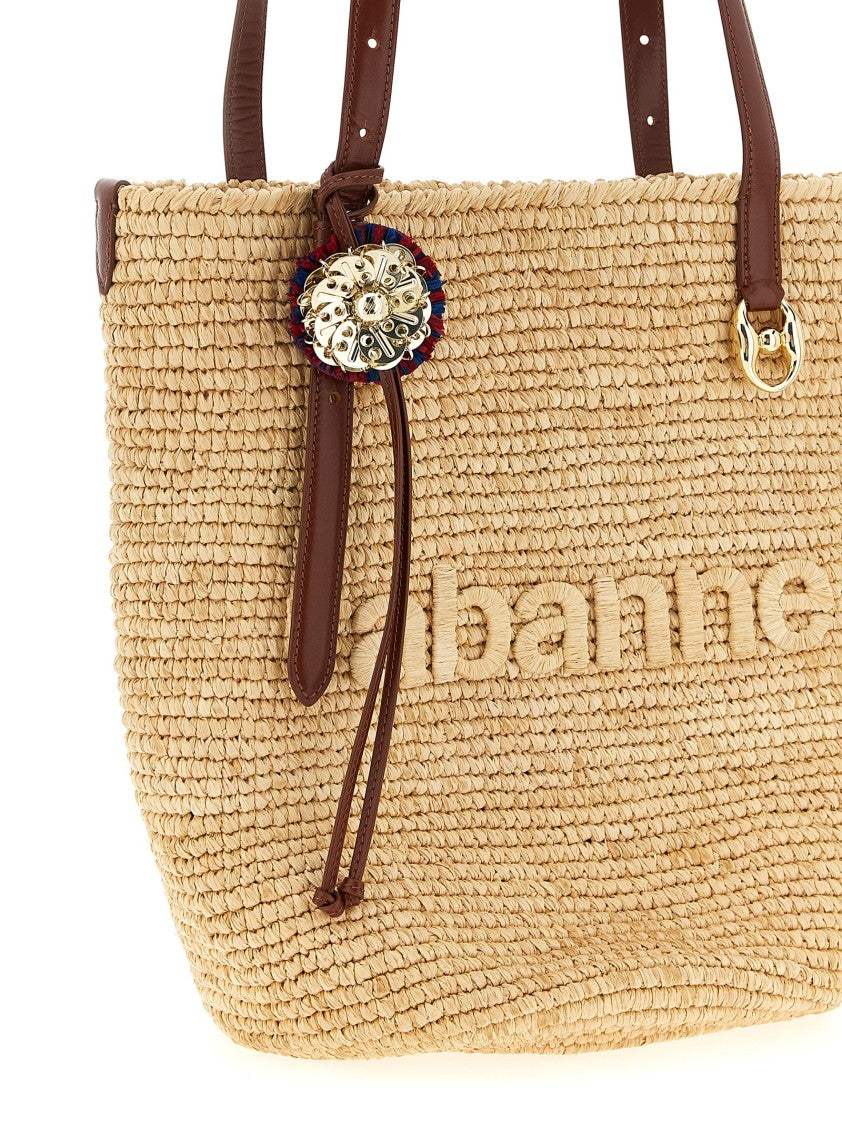 Paco Rabanne 'Natural Raffia Tote Bag' Shopping Bag