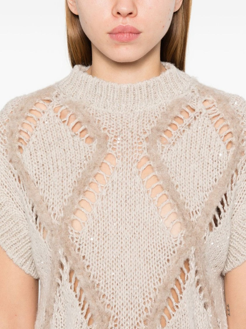 Antonelli Chunky Knit Beige Sweater