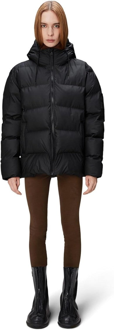 Rains Boxy Black Puffer Jacket