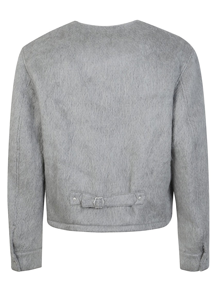 Kenzo Hairy Collarless Wool Blend Jacket