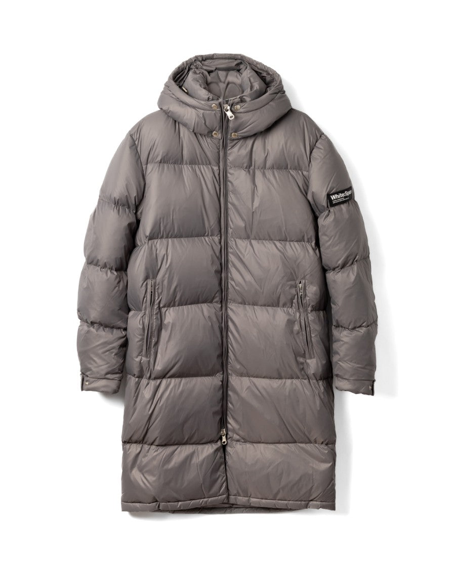 White Space Longline Grey Padded Coat With Detachable Hood