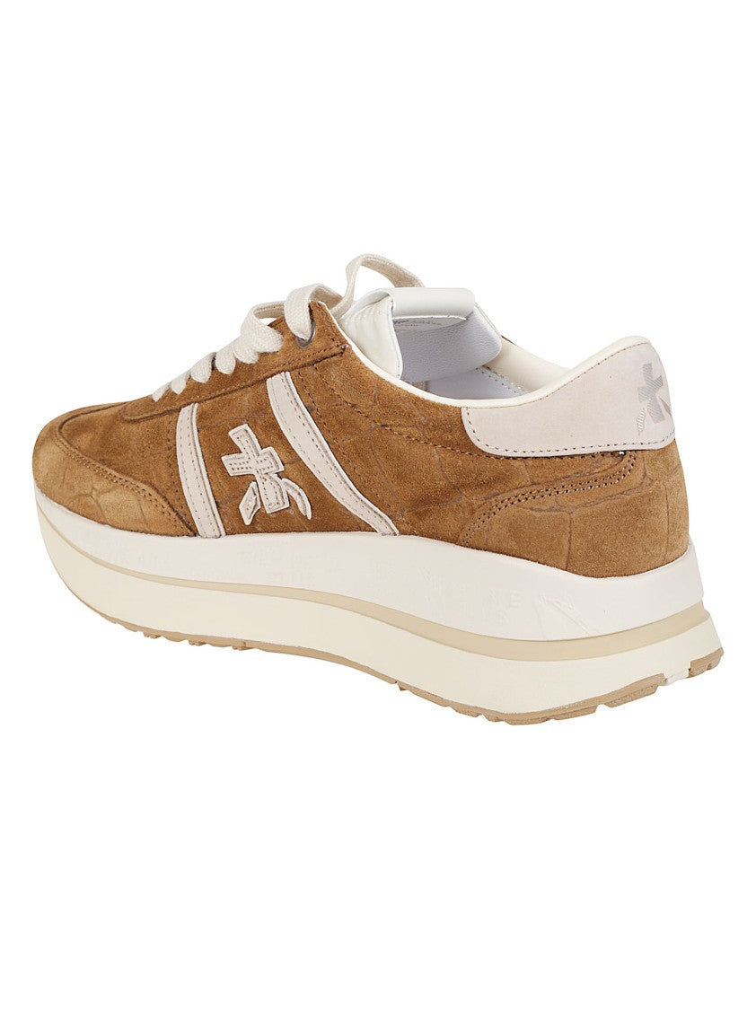 Premiata Brown Bethcoin Calf Leather Suede Sneakers