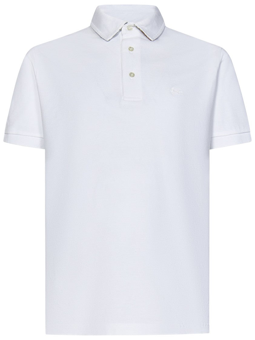 Etro Textured Piqué White Polo Shirt