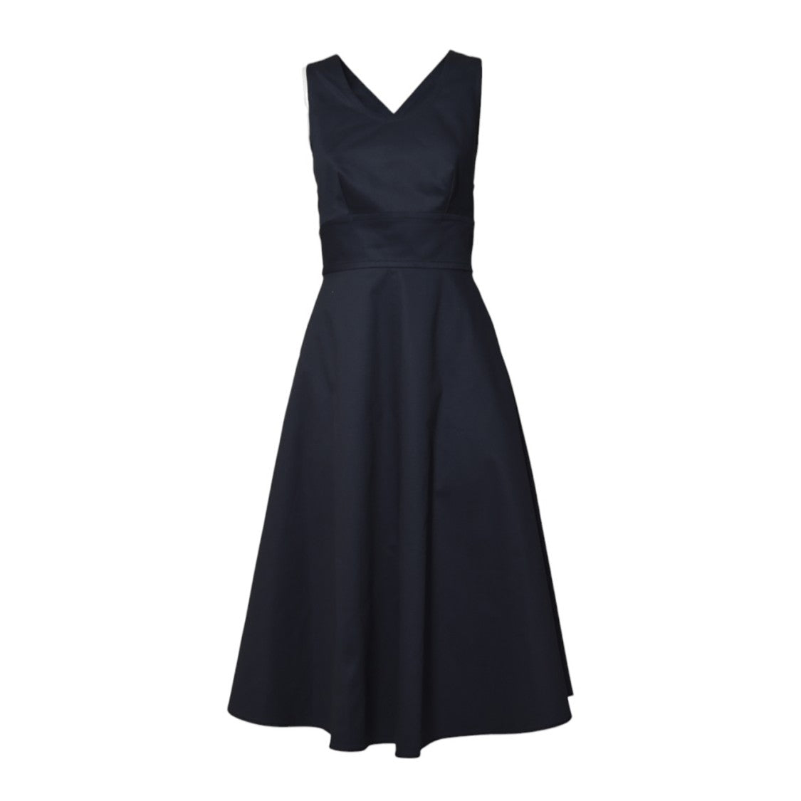 Aspesi Midnight Blue Cotton Pique Midi Dress