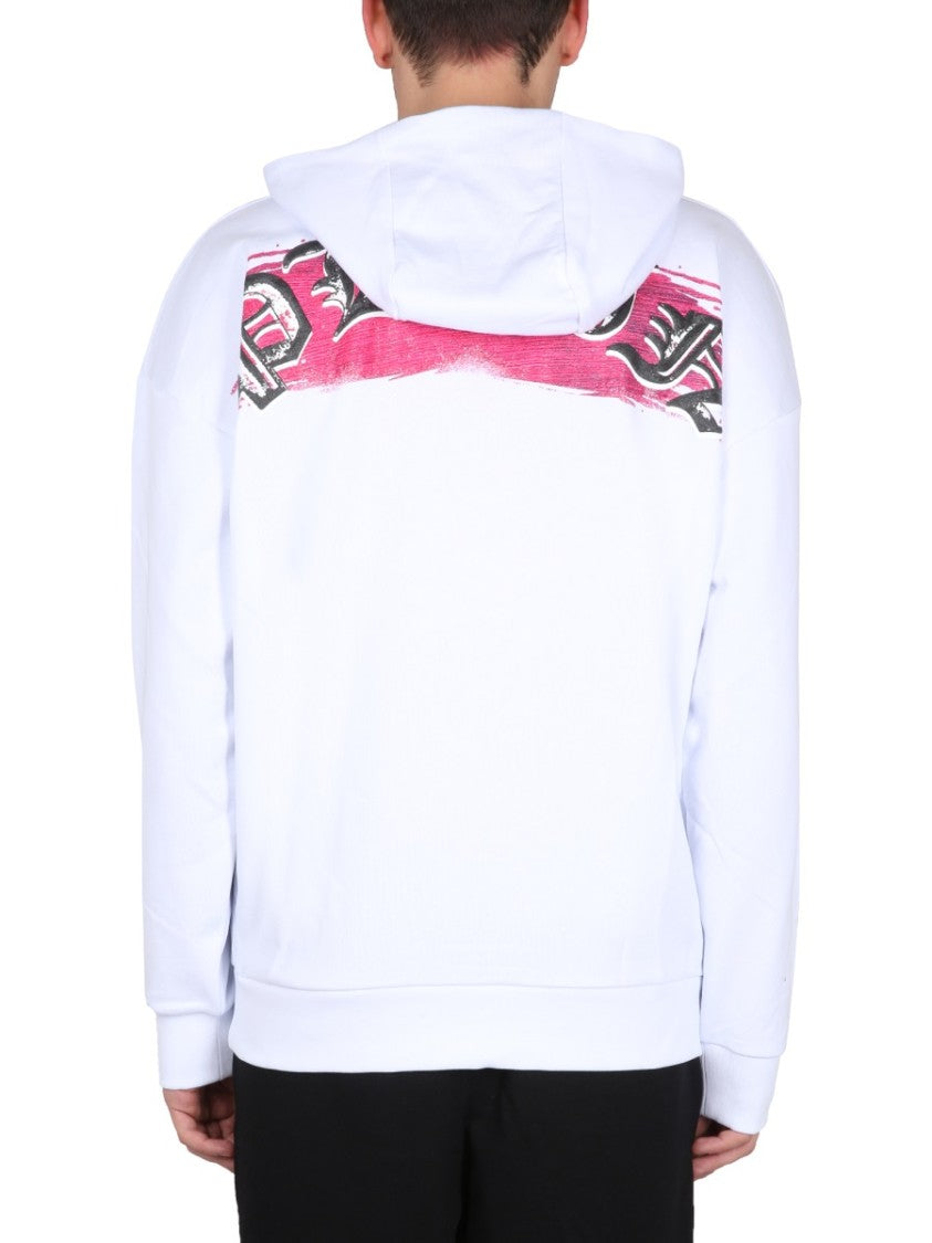 Philipp Plein Graphic Print Hoodie With Hooded Neckline