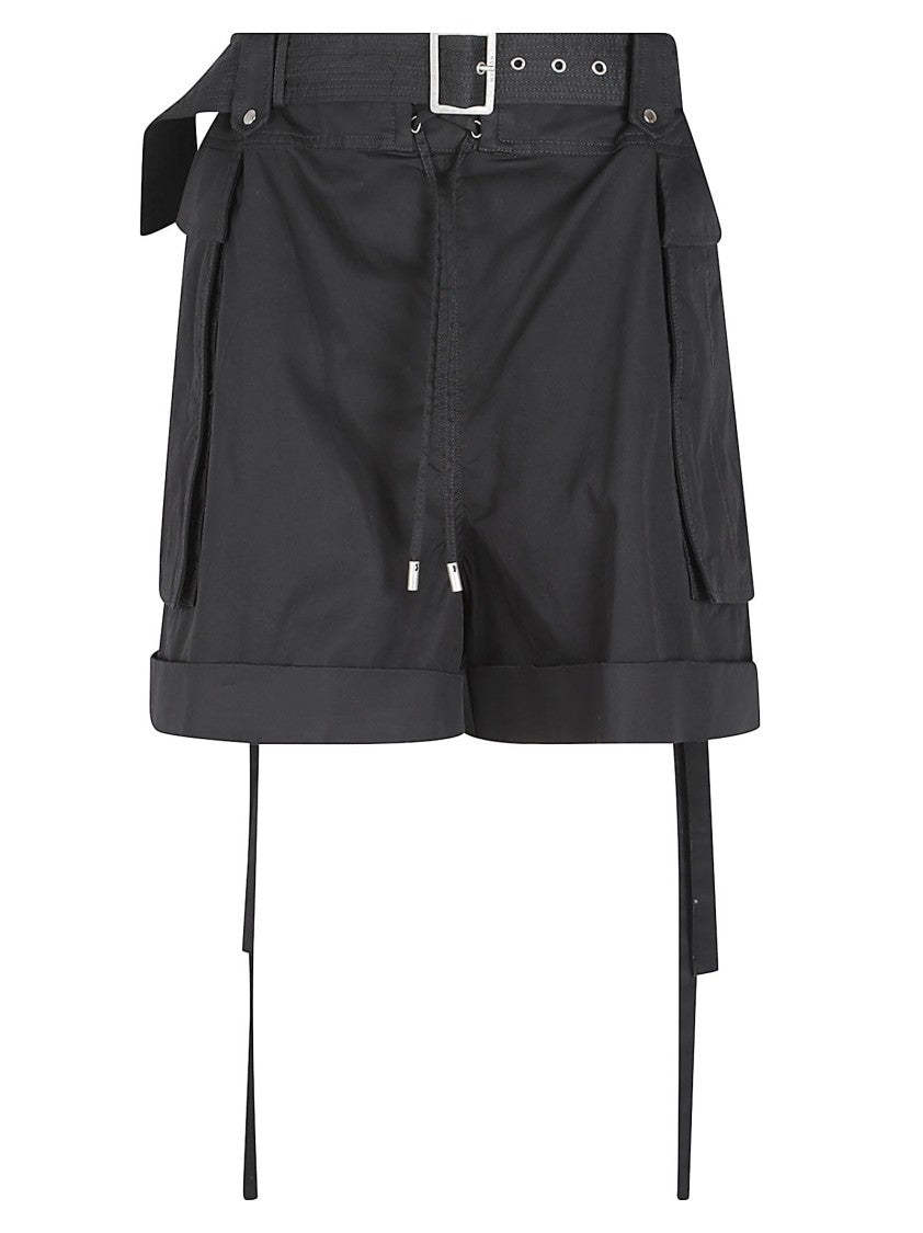 Alexander Mcqueen High-Waisted Structured Shorts With Belt And Cuffed Hem