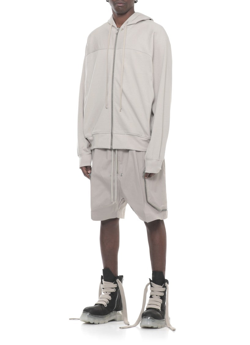 Rick Owens Beige Windbreaker Zip Hoodie
