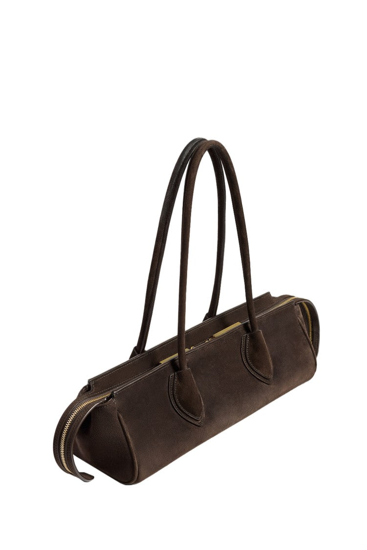 Khaite Brown Suede Rectangular Handbag