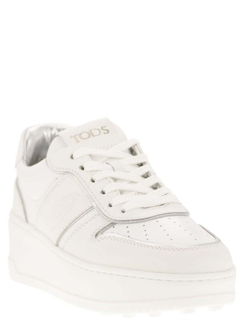 Tod's Soft Leather Platform Sneakers With Embossed Logo