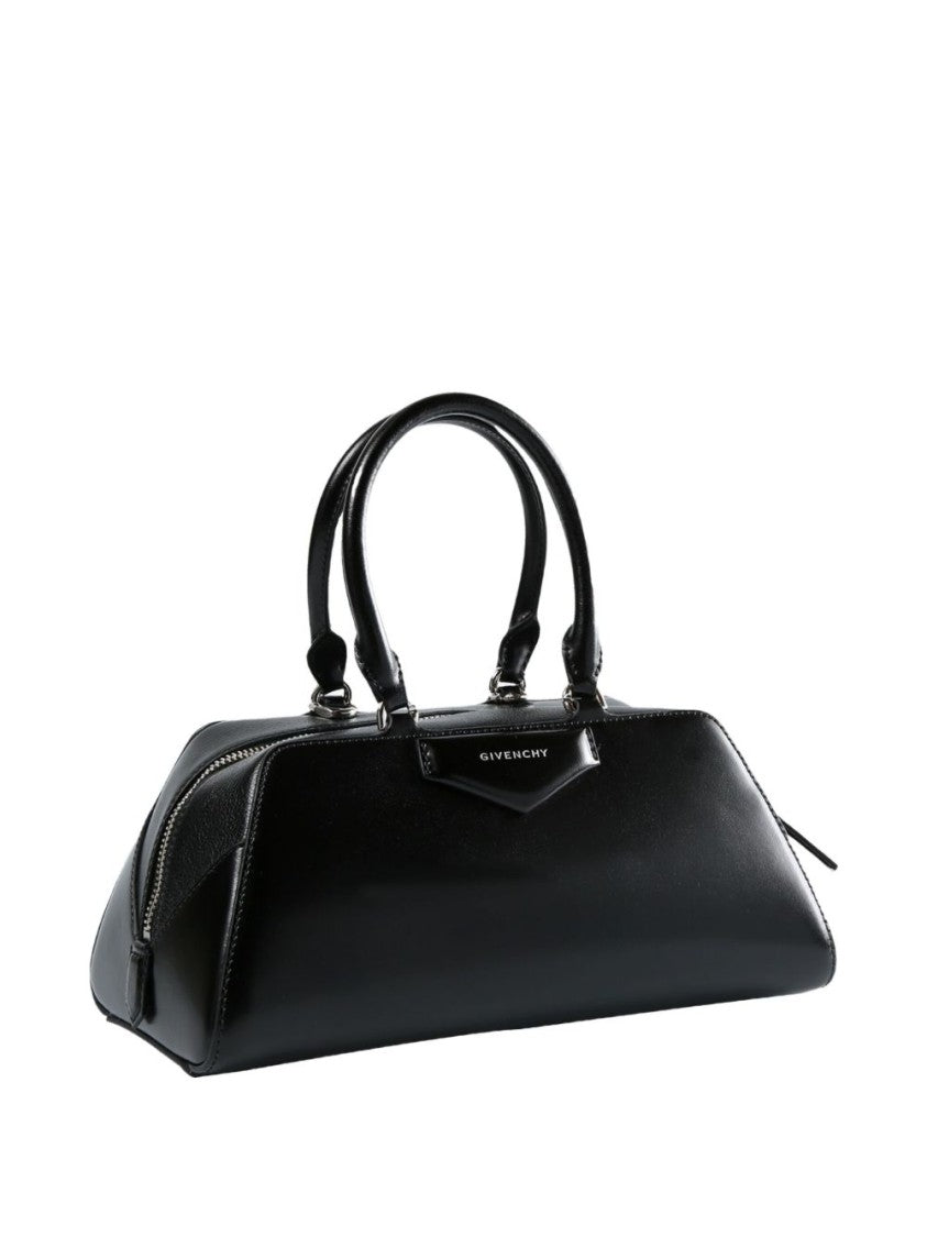 Givenchy Black Glossy Geometric Logo Silk Bag