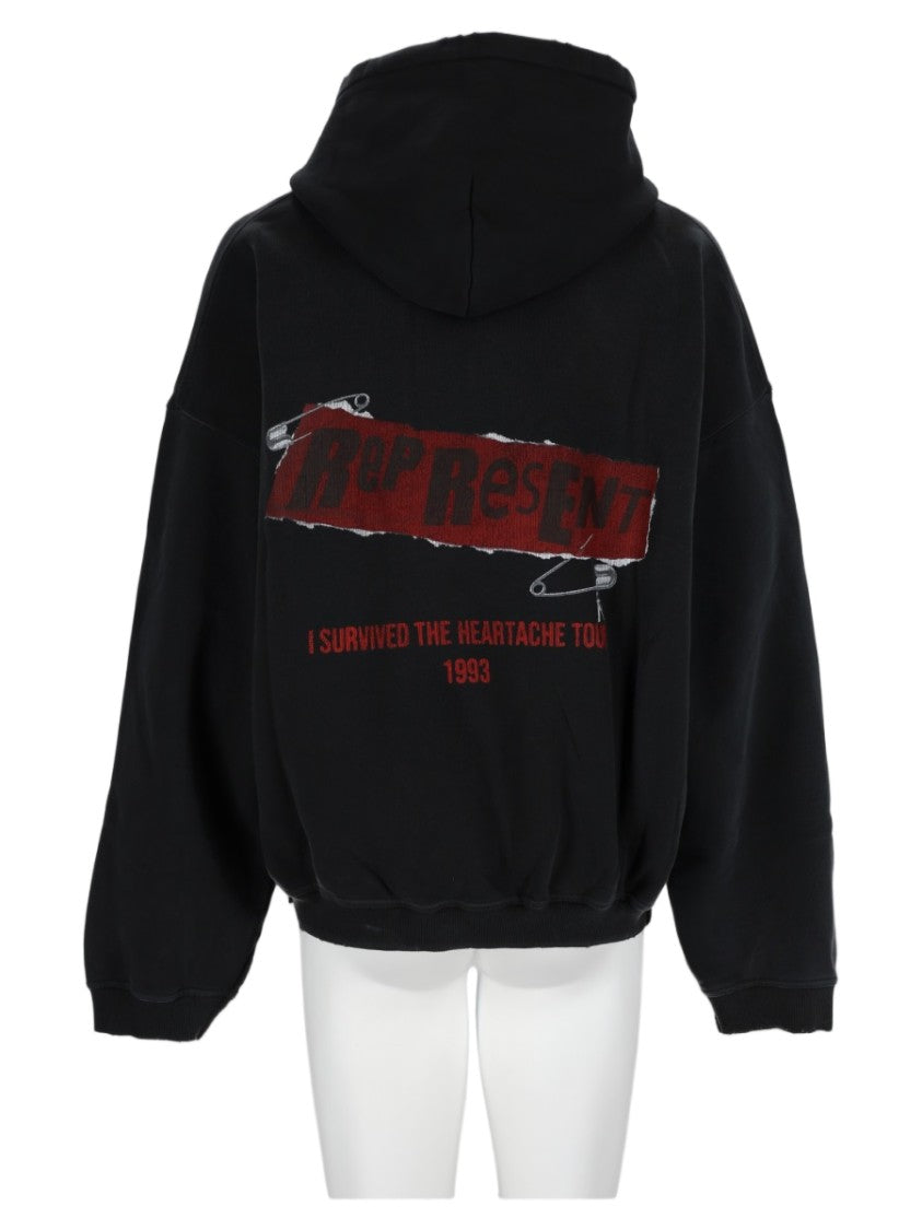 Represent Black Graphic Relaxed-Fit Cotton Sweatshirt