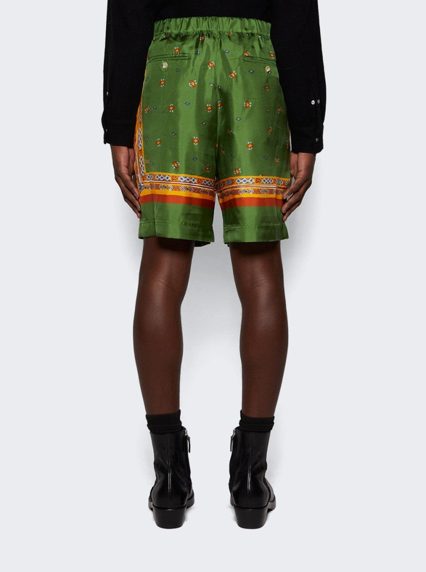 Nick Fouquet Floral Pattern Silk Shorts With Tailored Fit