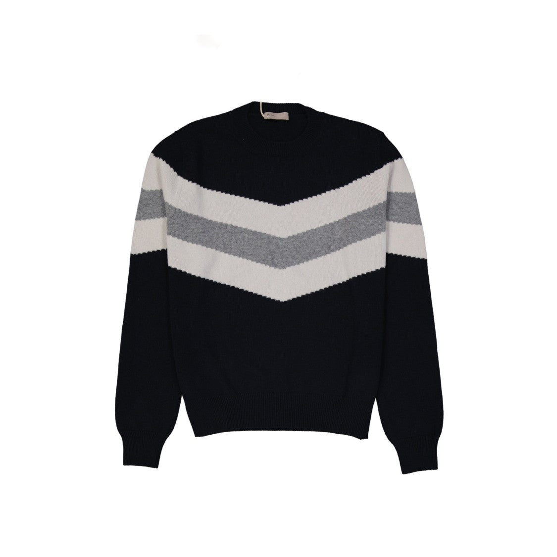 Herno Zigzag-Stripe Wool Sweater With Bold Chevron Pattern