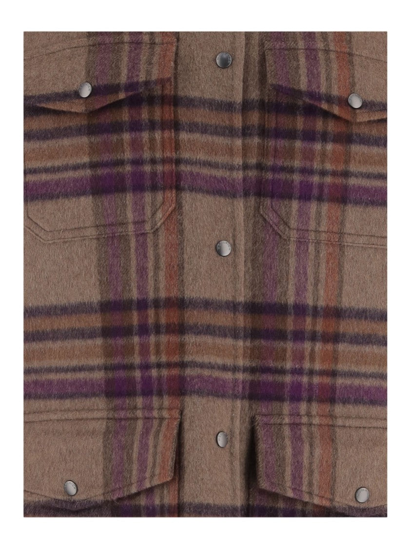 Woolrich Multi Check Pattern Wool-Blend Flap Pockets Shirt