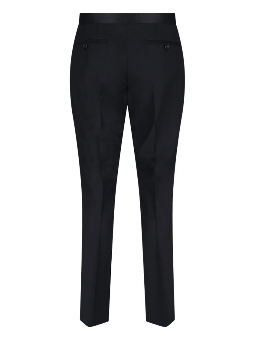 Tagliatore Black Single Breasted Wool Silk Straight Suit
