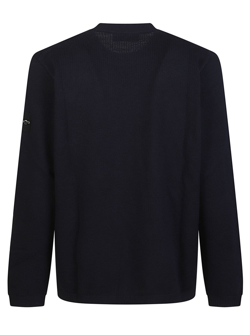 Stone Island Black Round Neck Cotton Sweater