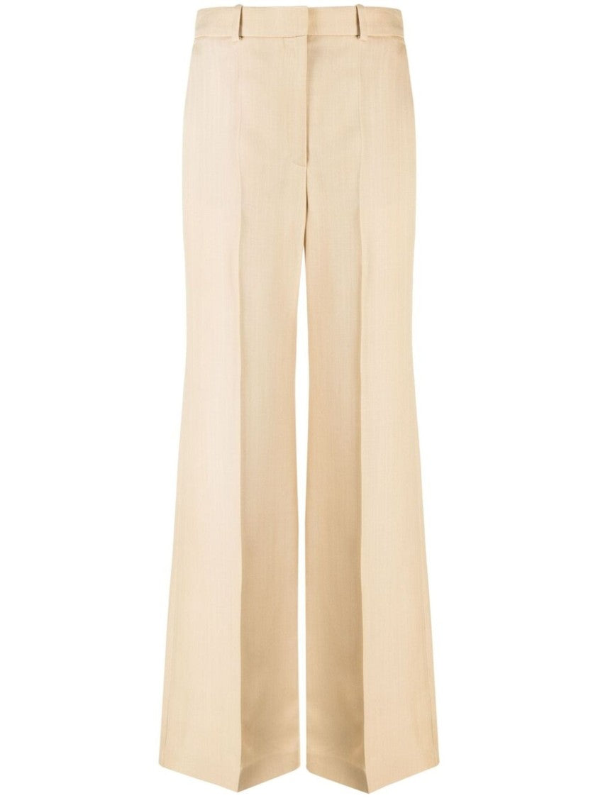 Joseph High-Waist Straight-Leg Trousers With Subtle Sheen