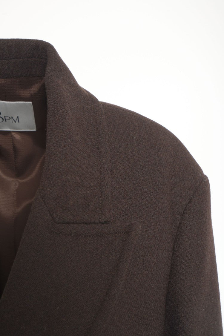 8Pm Double-Breasted Long Coat With Refined Lapel And Oversized Sleeves