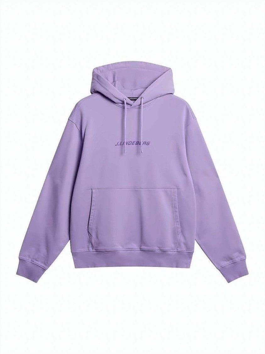 J Lindeberg Relaxed-Fit Purple Hoodie With Adjustable Drawstring