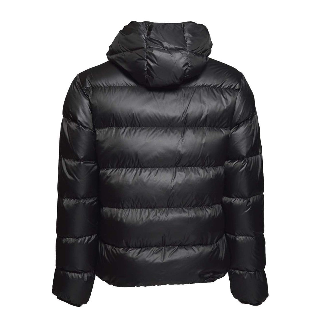 Aspesi Budd Puffer Jacket In Black Satin Fabric