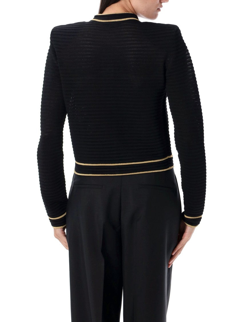 Balmain Long Sleeves Buttoned Knit Cardigan